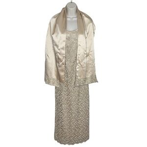 Aspeed Women’s Juniors Formal Elegant Cream Lace Dress‎ With Shawl Size 3/4